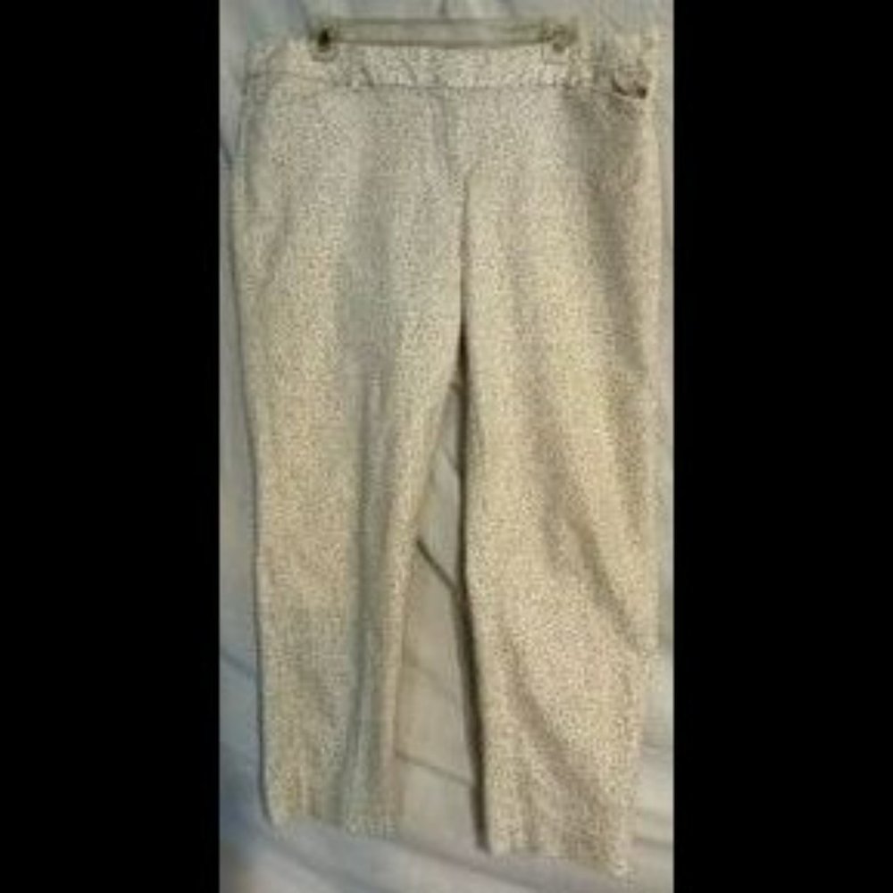 Liz Claiborne Cheeta print ankle pant, slit pockets, zip/hook front, size 16